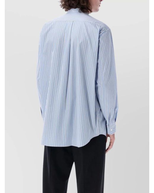 Comme des Garçons Blue Striped Cotton Shirt for men