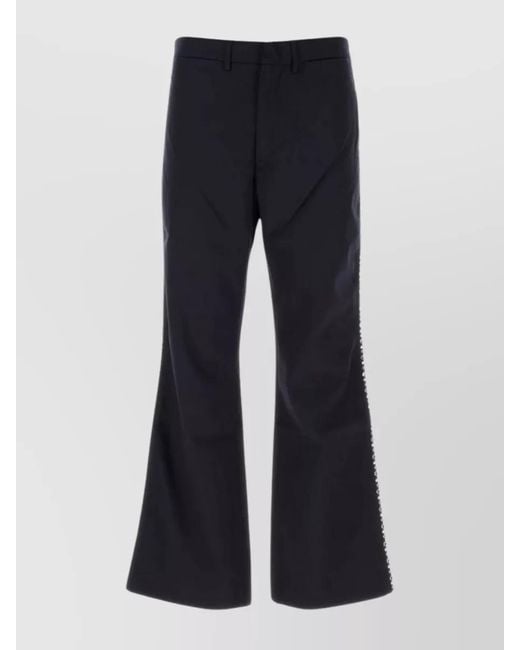 Wales Bonner Blue Cotton Flared Wide-Leg Trousers for men