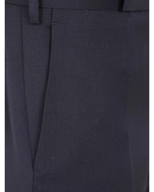 Lardini Blue Virgin Wool Regular-Fit Tailored Trousers for men