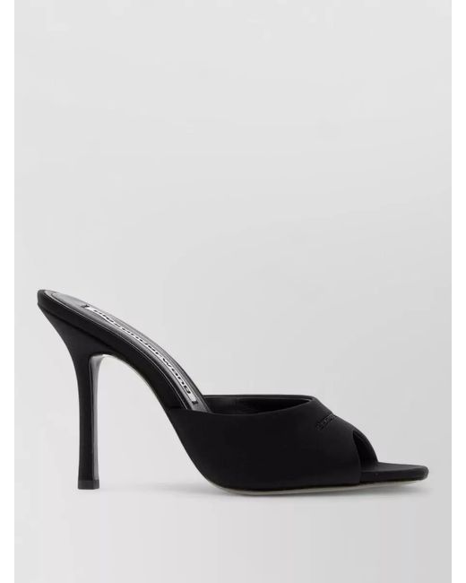 Alexander Wang Black Fabric Mules Open Toe Stiletto Heel