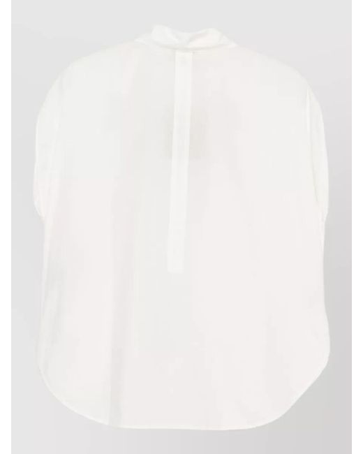 Woolrich White Cotton Oversized Sleeveless Poplin Shirt