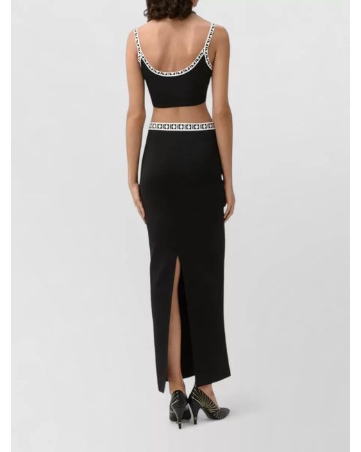 Versace Black High Waisted Maxi Knit Viscose Skirt