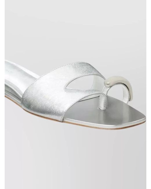 Tory Burch Multicolor Pierced Slide Sandals Metal Detail Leather