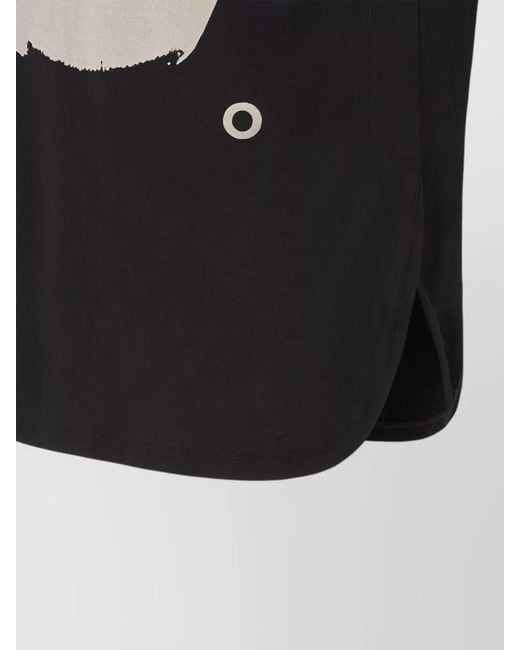 Fendi Black V Neck Graphic Top Curved Hem