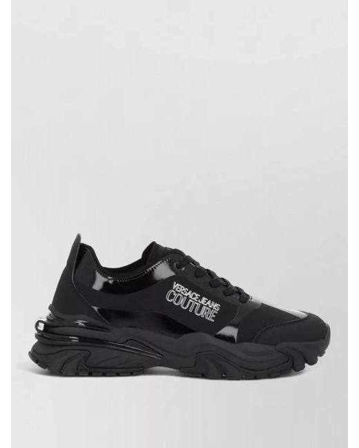 Versace Jeans Couture Black Leather Low-Top Sneakers for men