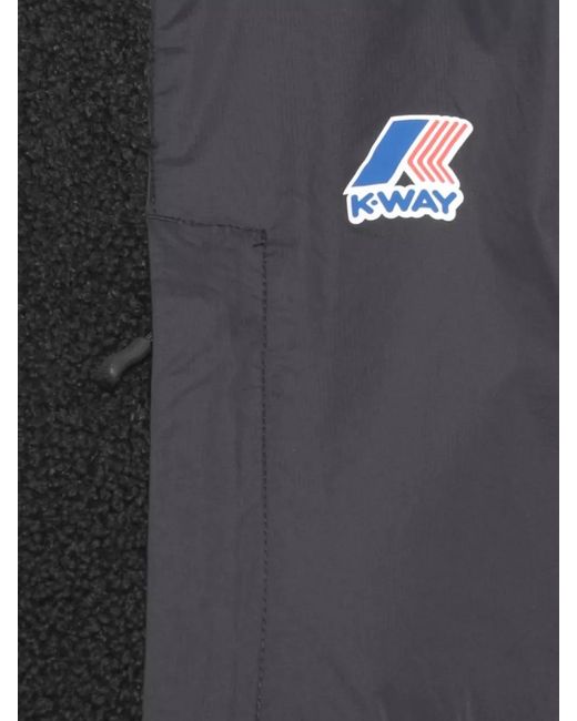 K-Way Black Short Hooded Zip Jacket Two Tone