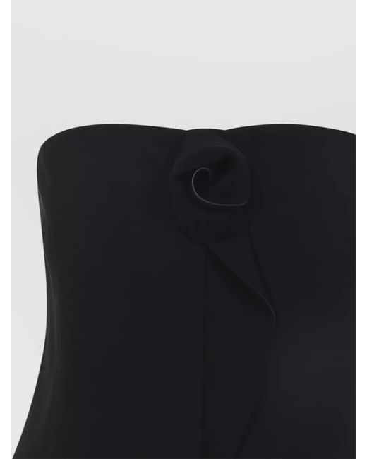 Giorgio Armani Black Silk Strapless Cropped Top