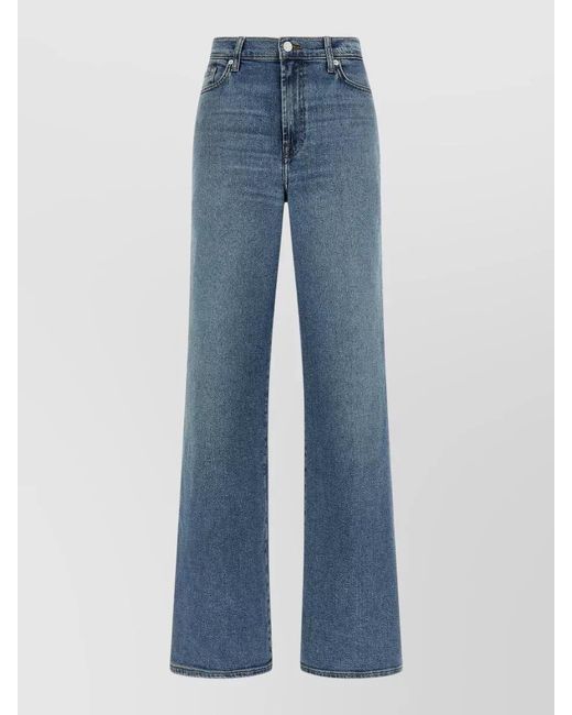 7 For All Mankind Blue Denim Wide-Leg Trousers