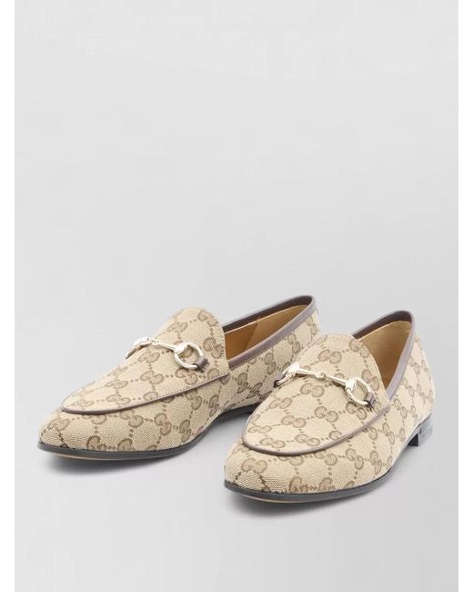 Gucci Natural Canvas Loafers