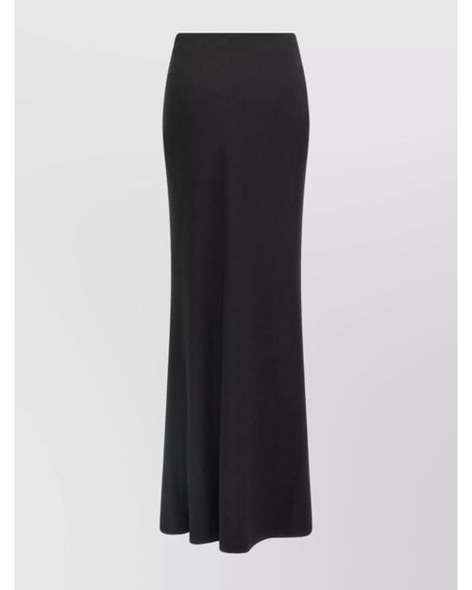 Alessandra Rich Black Silk Straight Skirt
