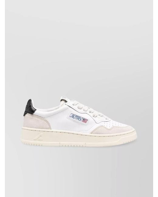 Autry Natural Leather And Suede Low-Top Sneakers