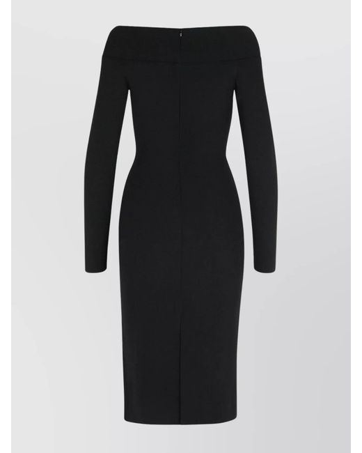 Stella McCartney Black Off Shoulder Midi Dress