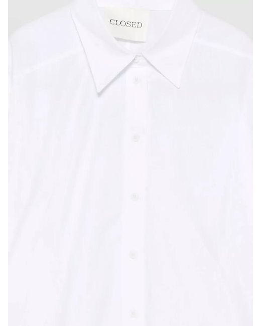 Closed White Organic Cotton T Shirt Collared Neck