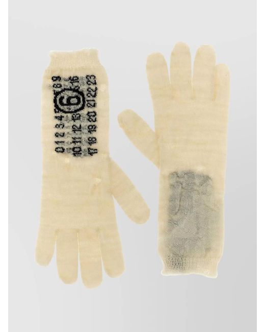 MM6 by Maison Margiela White Wool Gloves