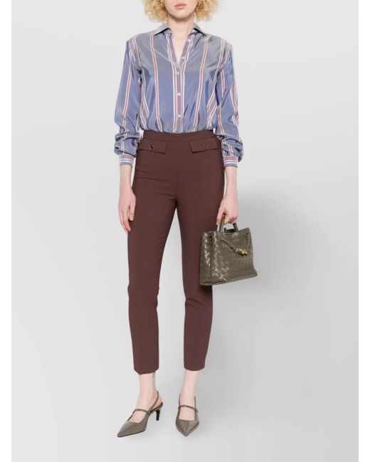 Elisabetta Franchi Purple Cropped Trousers