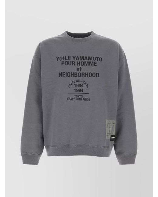 Yohji Yamamoto Gray Crew Neck Graphic Print Sweater for men