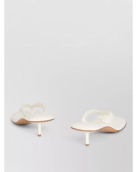 Bottega Veneta White Sampieri Leather Heel Sandals Open Toe