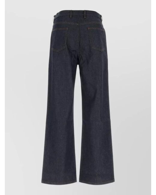 A.P.C. Blue High Waist Wide Leg Denim Jeans for men