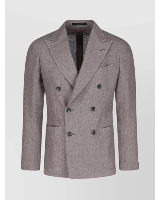 Tagliatore Gray Silk Virgin Wool Blazer for men
