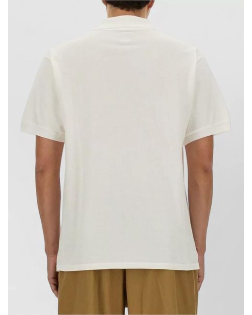 South2 West8 White Cotton Shirt Polo Collar Short Sleeves for men