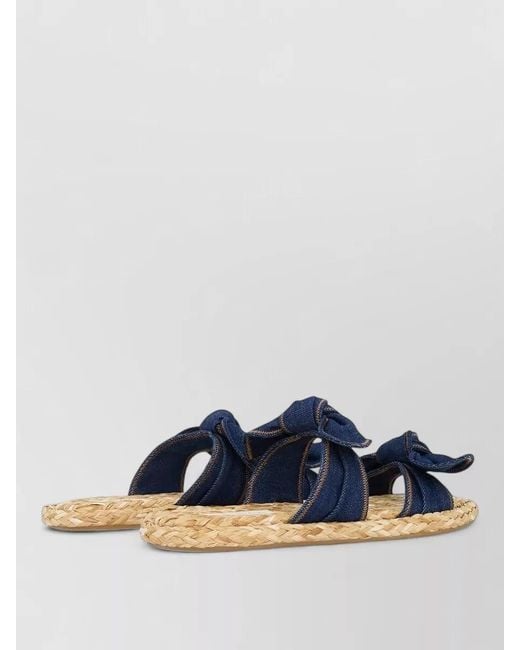Zimmermann Blue Carousel Sandals Denim Straps Bow Detail