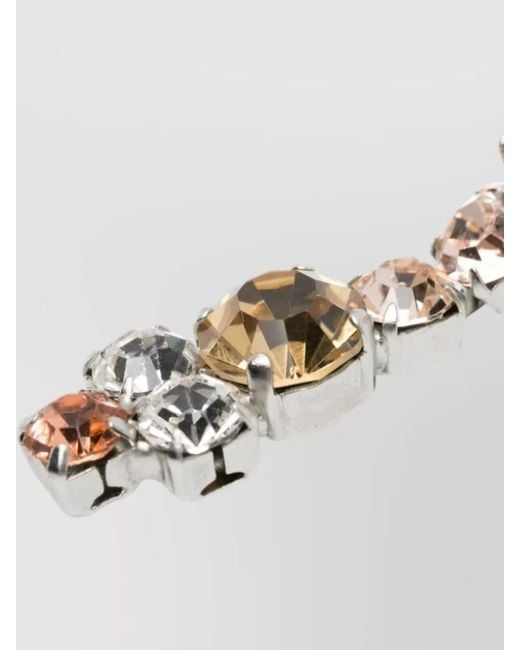 Forte_forte White Crystal Studs Tone Metal Design
