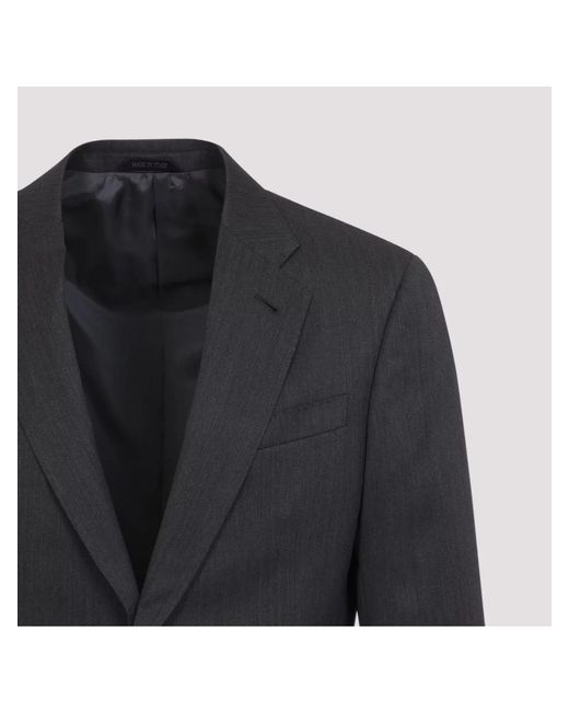 Giorgio Armani Blue Virgin Wool Single Breasted Suit for men