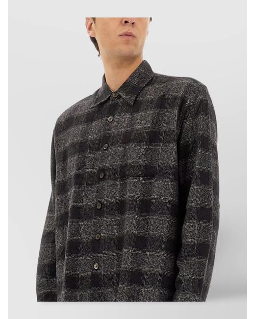 Our Legacy Gray Checked Shirt for men
