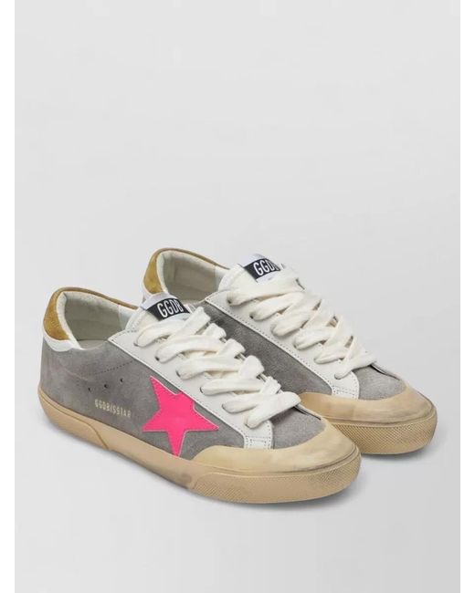 Golden Goose Deluxe Brand Pink Sneaker Suede Upper Rubber Sole Star