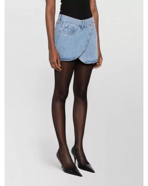 Coperni Blue Denim Asymmetric Mini Skirt
