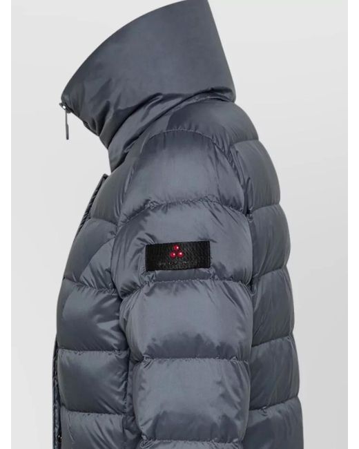 Peuterey Blue High Collar Quilted Jacket Long Sleeves Pockets