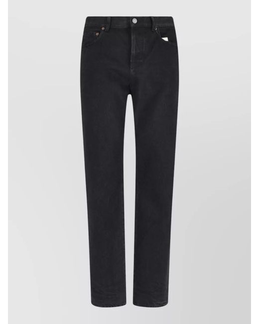 Saint Laurent Blue Slim Mid Rise Denim Straight Leg Jeans for men