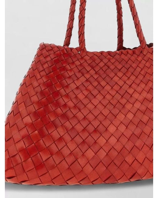 Dragon Diffusion Red Santa Croce Big Leather Tote Bag
