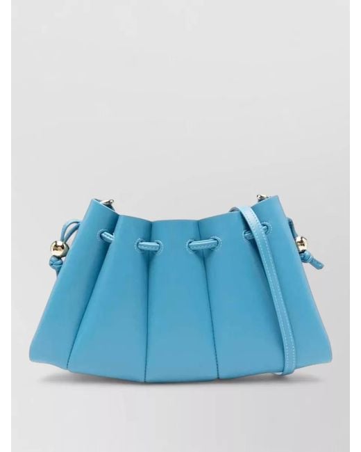 THEMOIRÈ Blue Calipso Drawstring Crossbody Bucket Bag