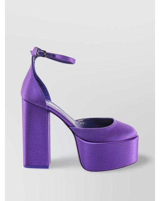 Paris Texas Purple Satin Sandals