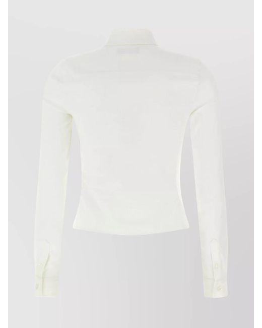 Balenciaga White Ruched Shirt
