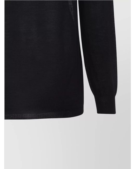 Rick Owens Blue Virgin Wool Oversized Ribbed Turtleneck Sweater for men