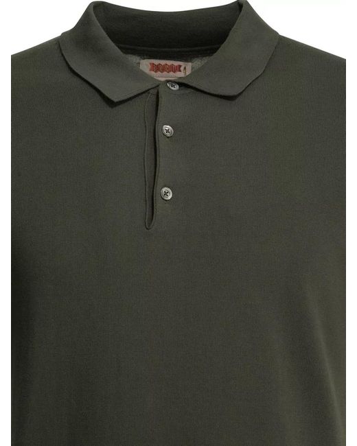 Baracuta Green Polo Collar Shirt Ribbed Cuffs Short Sleeves for men