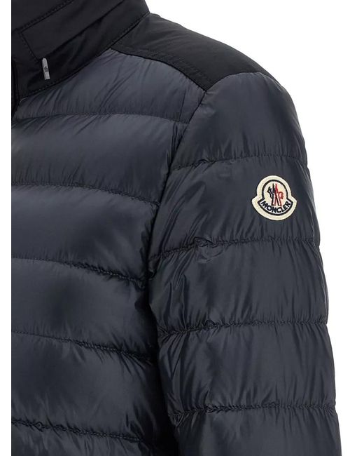 Moncler Black Origan Down Jacket High Collar Pockets