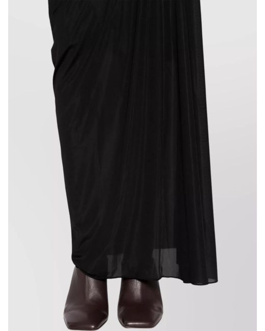 Dries Van Noten Black Asymmetric Draped Maxi Skirt