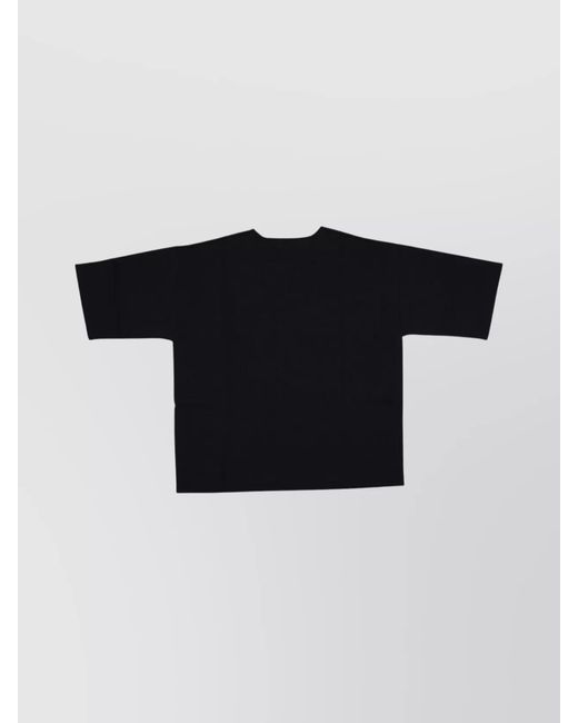 P.A.R.O.S.H. Black Cotton T-Shirt With Round Neck And Short Sleeves