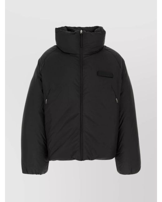 Jacquemus Black Quilted Jacket With High Collar And Pockets for men