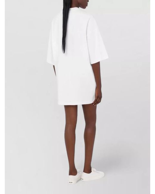 Moschino White Cotton Knee-Length Dress