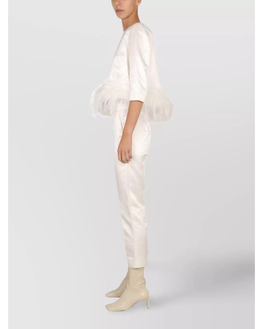 Max Mara White Cropped Trousers