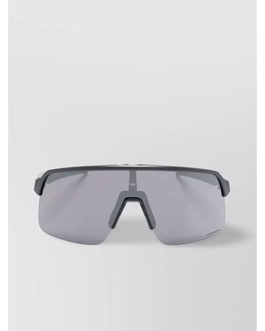 Oakley Gray Rectangular Shield Frame Sunglasses With Uv Protection