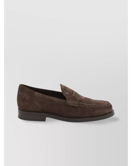 Tod's Brown Suede Leather Loafers for men