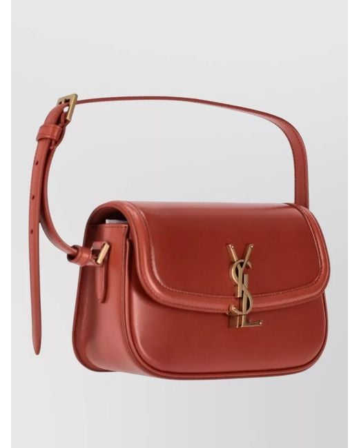 Saint Laurent Red Ysl Mini Solfer Wallet Cardholder Strap