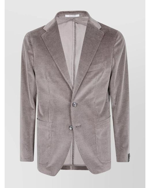 Tagliatore Gray Cotton Cashmere Jacket for men