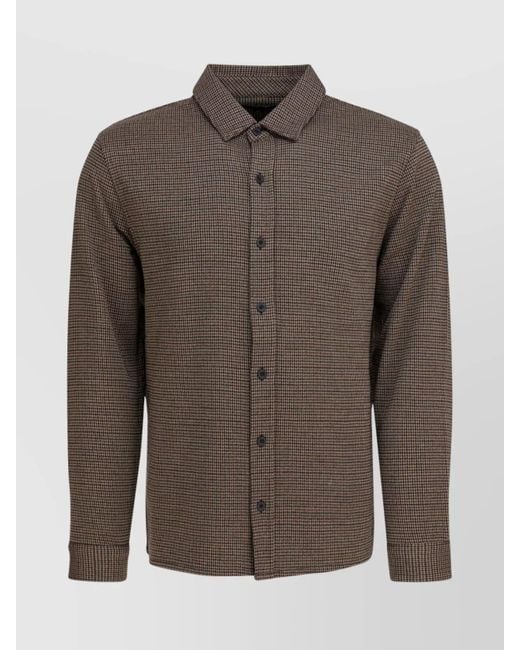 Vince Brown Houndstooth Shirt for men
