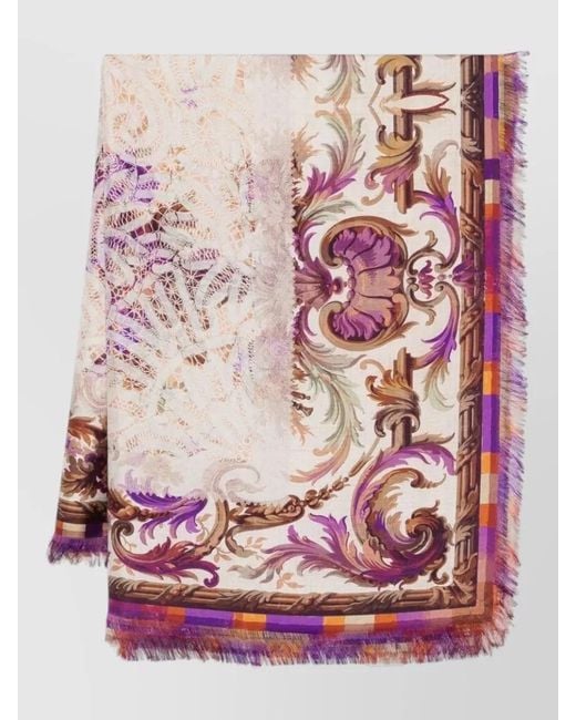 Pierre Louis Mascia Pink Floral Print Silk Stole